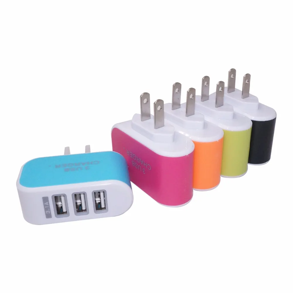 Сетевое зарядное устройство QUWIND с 3 USB портами и вилкой Стандарта США 1 5 А адаптер