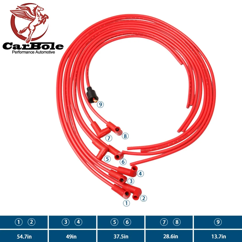 8 мм зажигание Carble Свеча зажигания набор проводов для Chevrole Pontiac Buick Dodge V8 Red|boots
