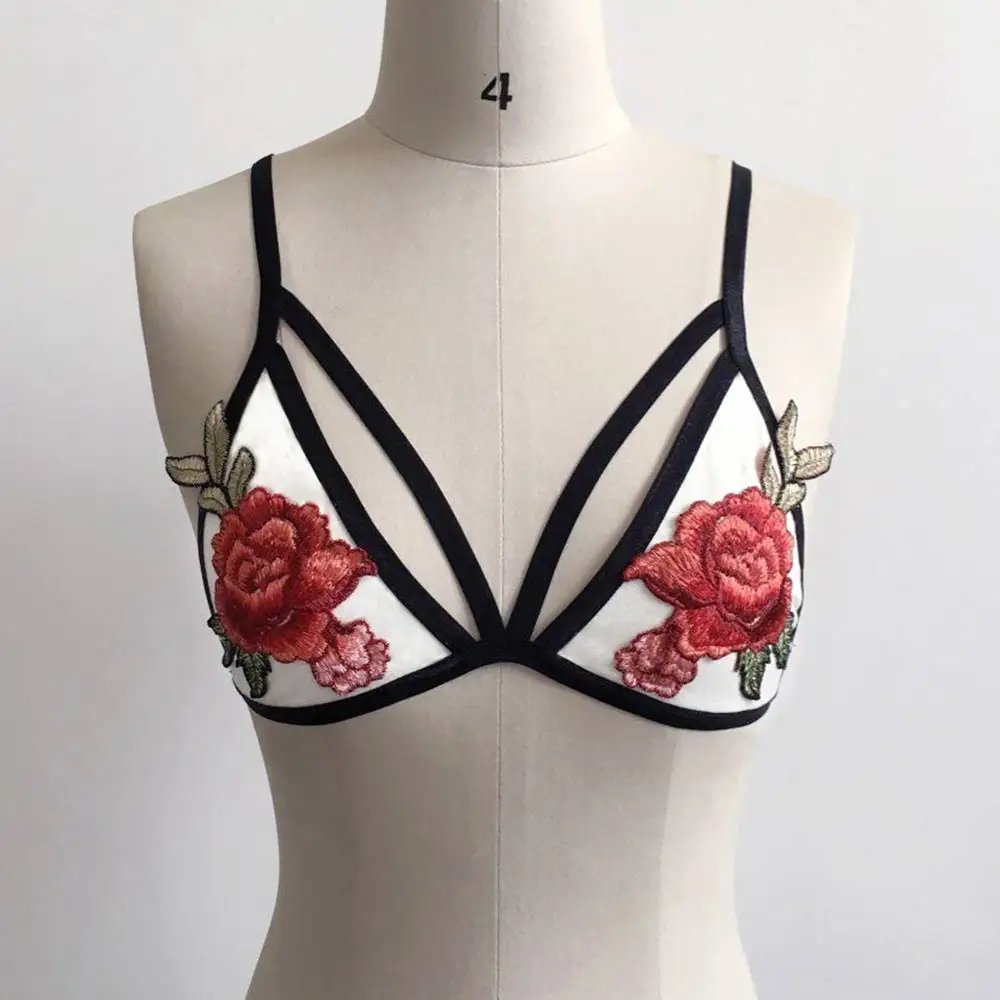 New Fashion Sexy Women Lace Sheer Lingeire Bra Elastic Bandage Floral Embroidery Bralette Crop Tops 2019 Clothing | Женская одежда