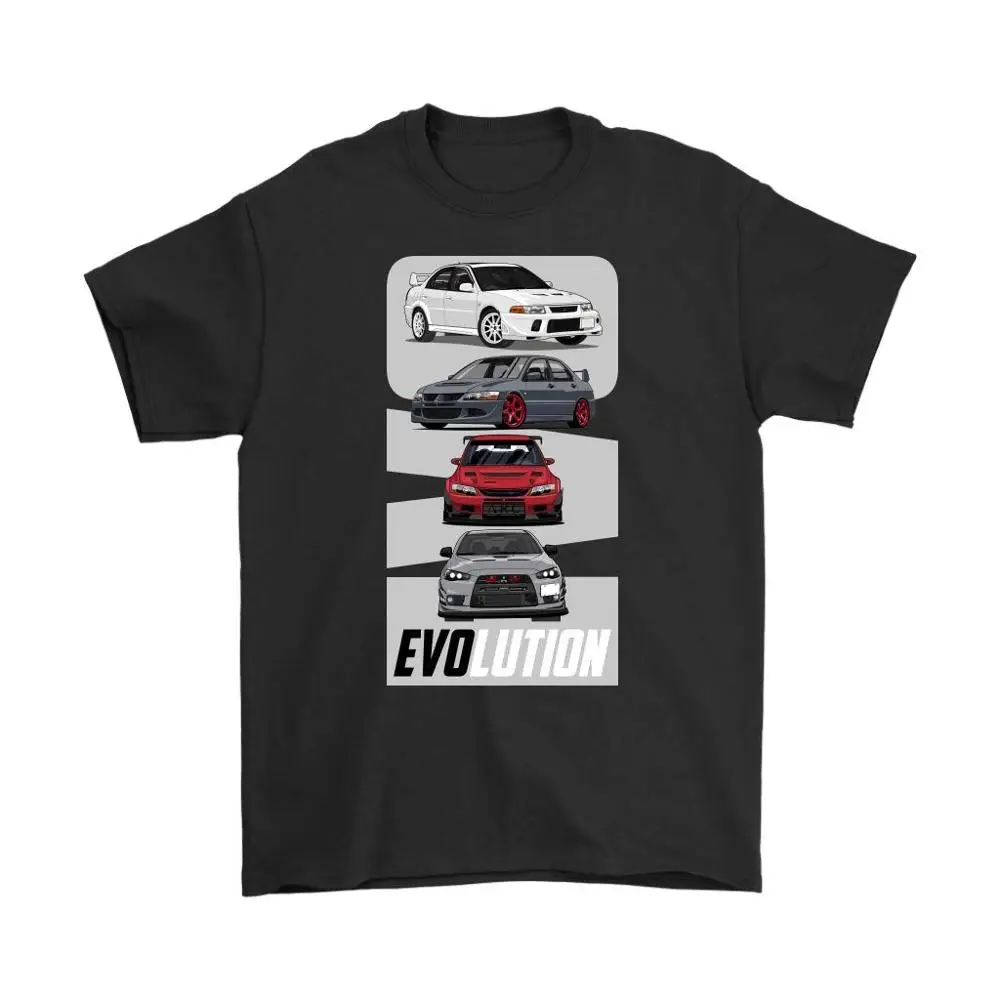 Японская футболка с изображением автомобиля Evolution Lancer Evo Jdm Повседневная круглым