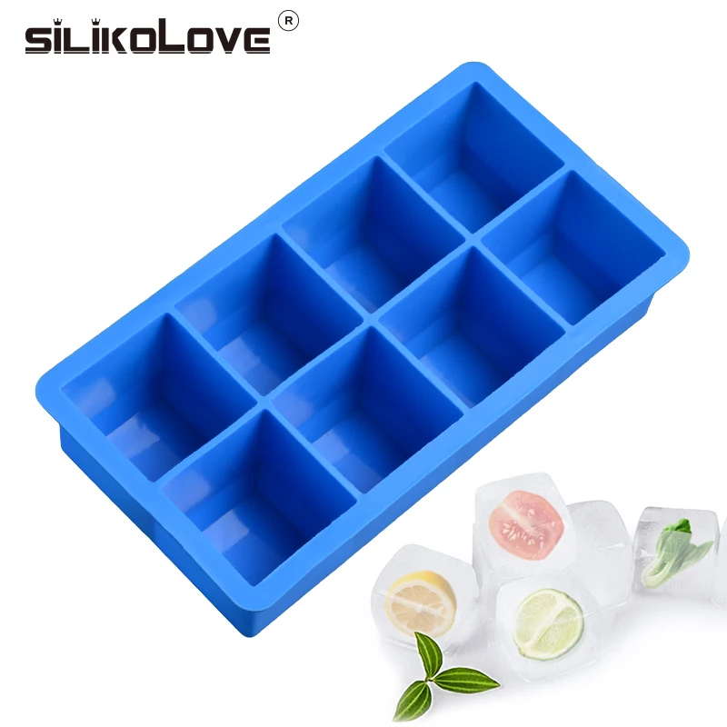 Силиконовая форма для льда SILIKOLOVE 8 ячеек квадратная фруктов кухни бара питьевые
