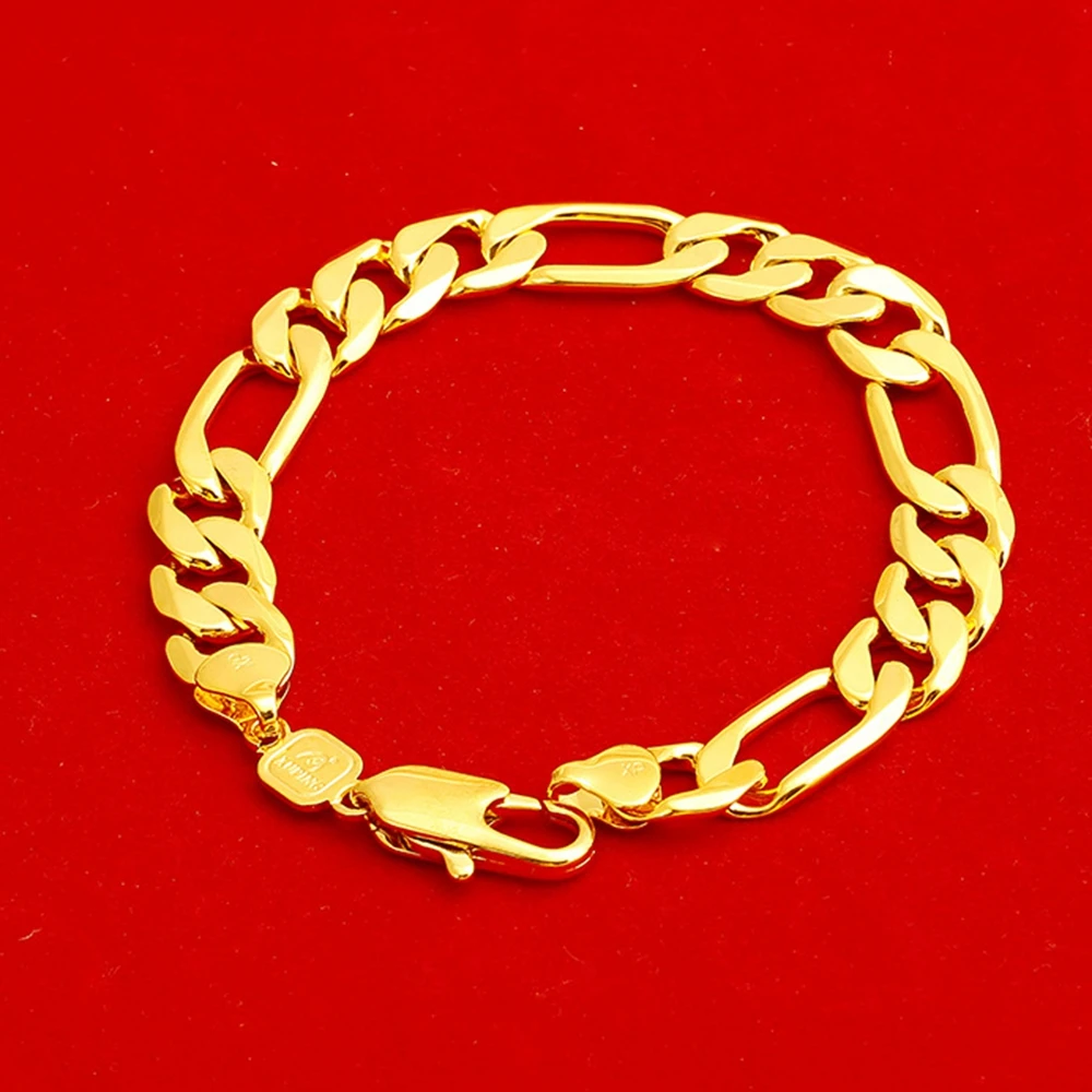 Цепочка Figaro Мужская золотистая 8 6 дюйма|men bracelet|bracelet linksmen bracelet chain |