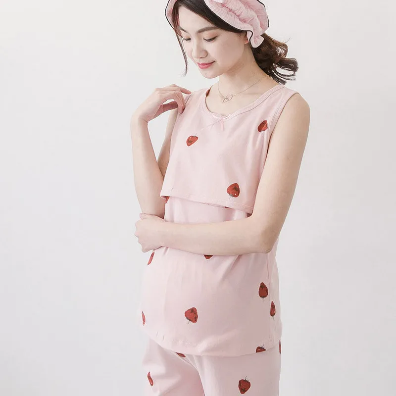 3 PCS Set Printed Cotton Maternity Nursing Sleepwear set Fashion Comfort Nightdress Home Wear A003 | Мать и ребенок