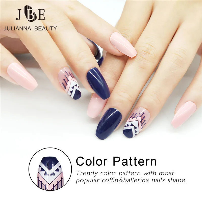 24 шт. глянцевые акриловые накладные ногти для балерин|press on nails|press onfake tips |