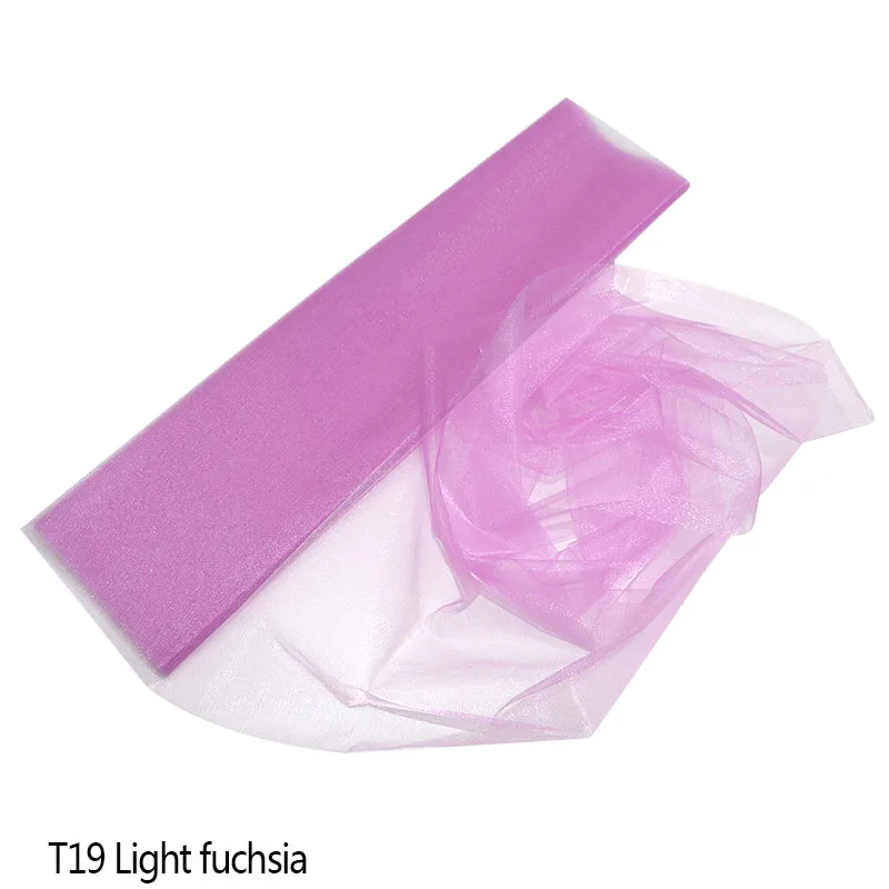 light fuchsia 10 м* 48 см прозрачная ткань из органзы с кристаллами, тюль в рулоне для украшения свадебной вечеринки, дня рождения, праздника, декоративные принадлежности - Цвет: light fuchsia
