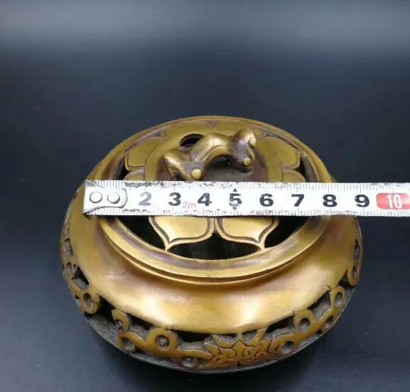 

Chinese fine craftsmanship pure brass lotus Incense burner