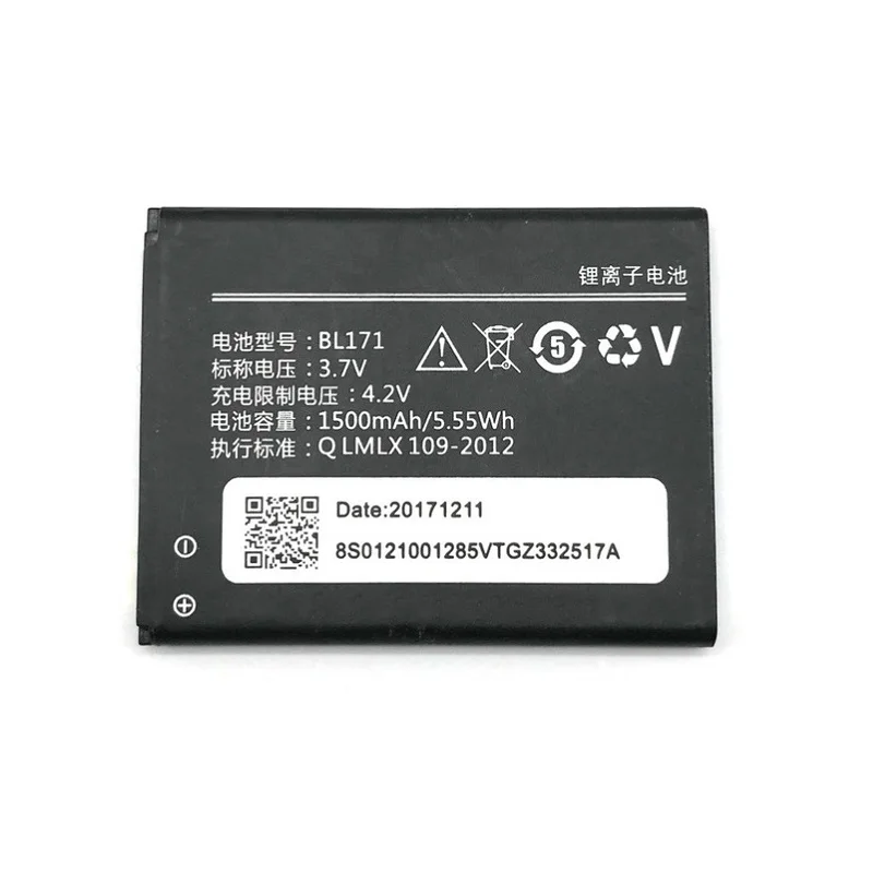 Аккумулятор BL171 на 1500 мАч для телефона Lenovo A319 A356 A368 A370e A376 A60 A65 A500 A390 A390T BL 171 |