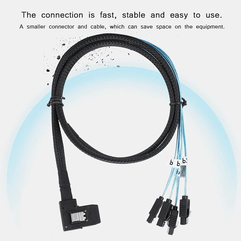 Cabledeconn sas sata кабель MiniSAS 36P SFF8087 90 градусов до 4 SATA 7 контактный локтя на жестком