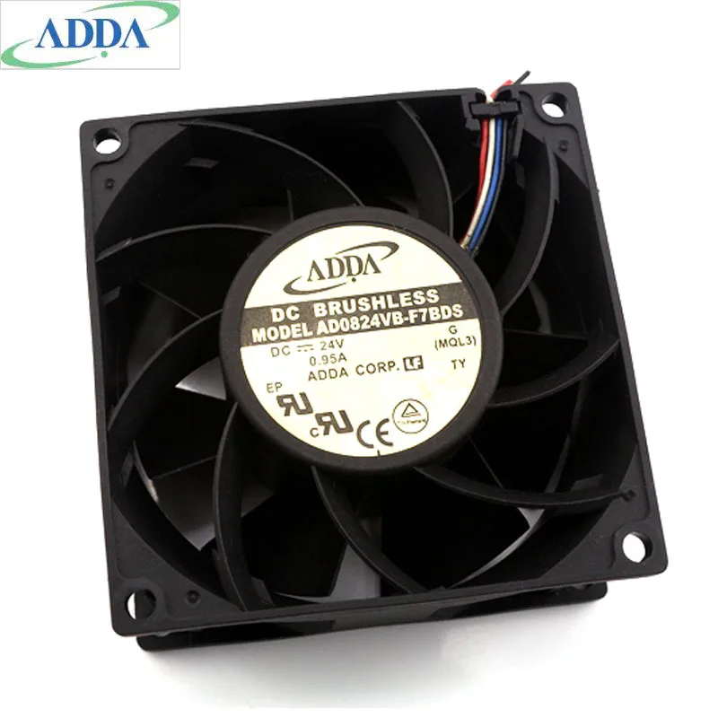 Абсолютно Новый Для ADDA AD0824VB F7BDS 8038 80*80*38 мм 24 В 0.95A двойной шар четыре провода