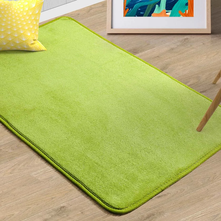 green Модный лохматый пол, современный ковер с эффектом памяти, Одноцветный Противоскользящий коврик для гостиной, двери, стола, 1 шт./лот - Цвет: green