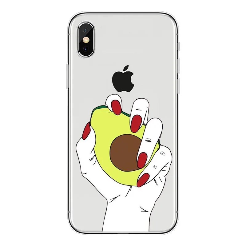For iPhoneX 8 8Plus Case Cool Girls Red Nail Polished Finger Personality European Style Clear TPU iPhone7 6 6SPlus Capa | Мобильные