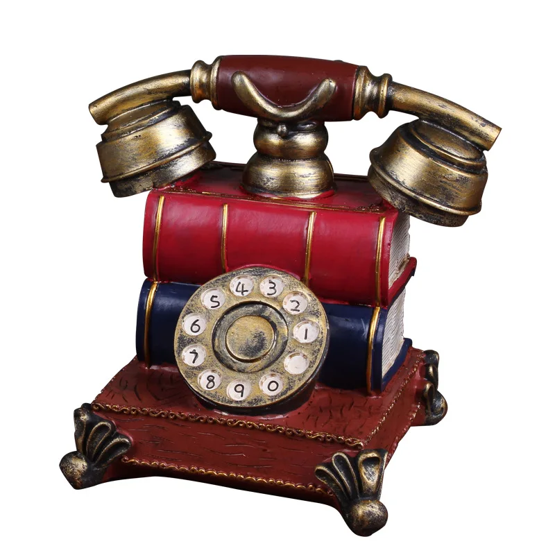

Retro phone European style retro resin handicrafts piggy nostalgia creative antique telephone Home Furnishing gift home decor