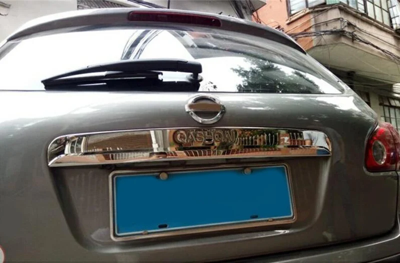 Подходит для Nissan Qashqai+ 2 2007-2011 2012 2013 с/без отверстия хромированный Автомобильный задний багажник задний номерной знак Накладка полоса