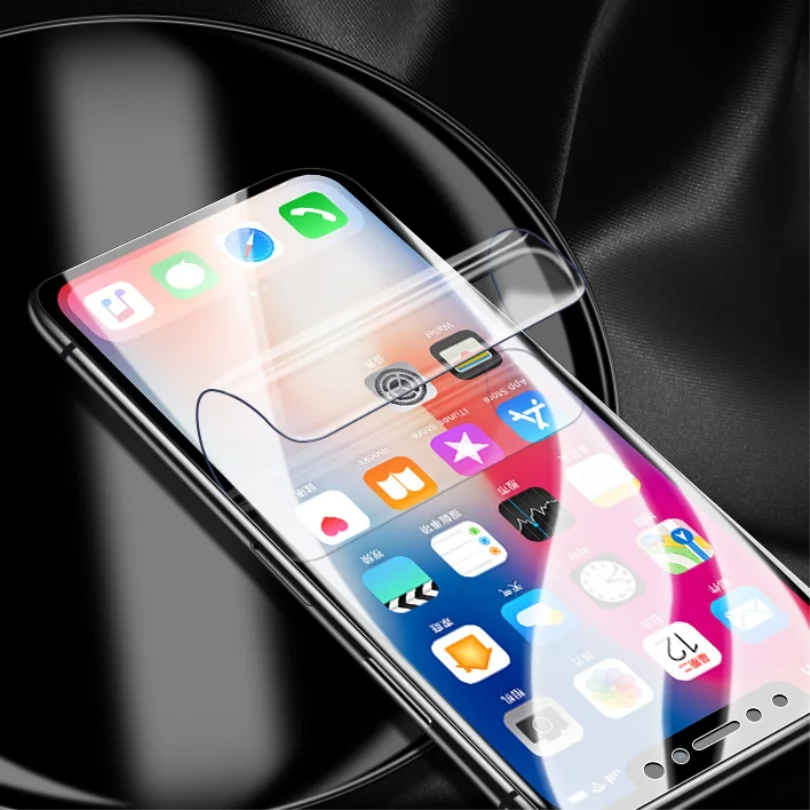 Защита для экрана Гидрогелевая пленка iPhone 7 8 6 S Plus X 5 5S SE 3D полное покрытие мягкая