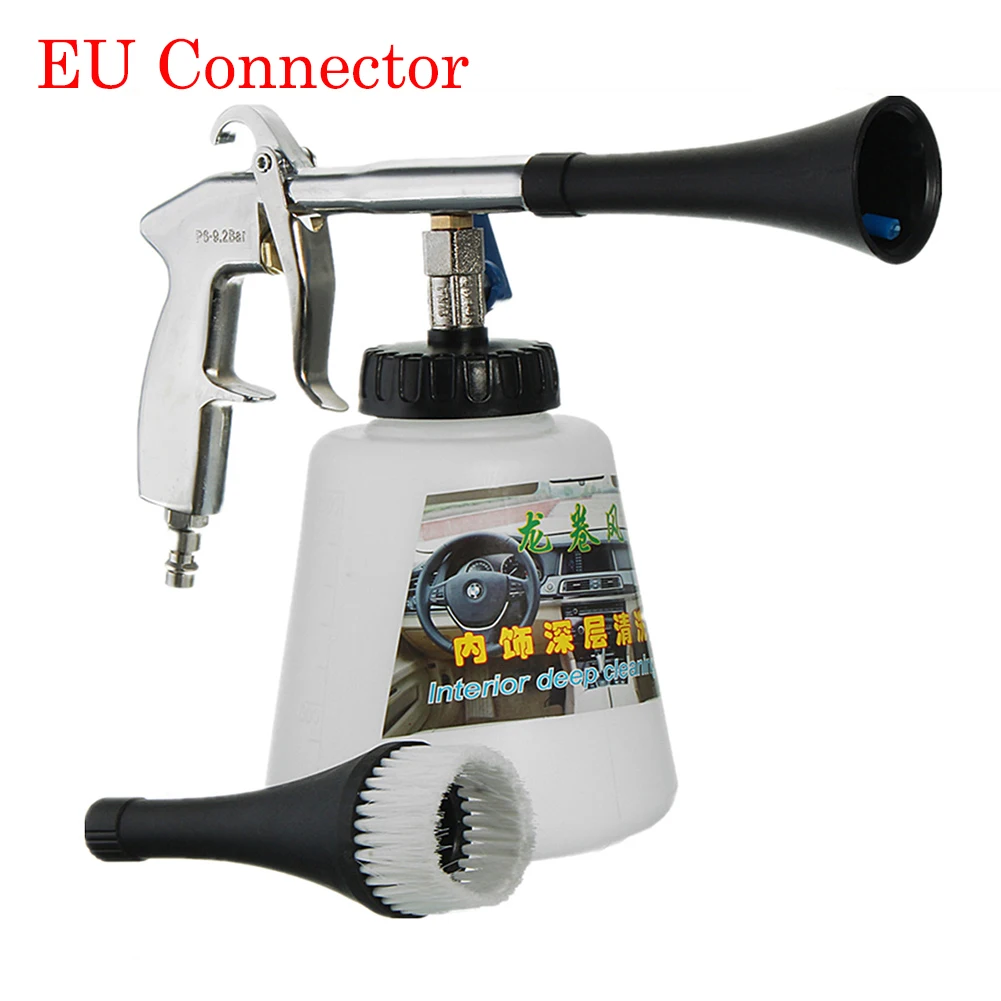 EU Connector Прямая поставка, автомойка для Tornador, портативный внутренний пистолет для глубокой очистки, мойка с щеткой, с воздушным управлением, EU/US разъем - Цвет: EU Connector