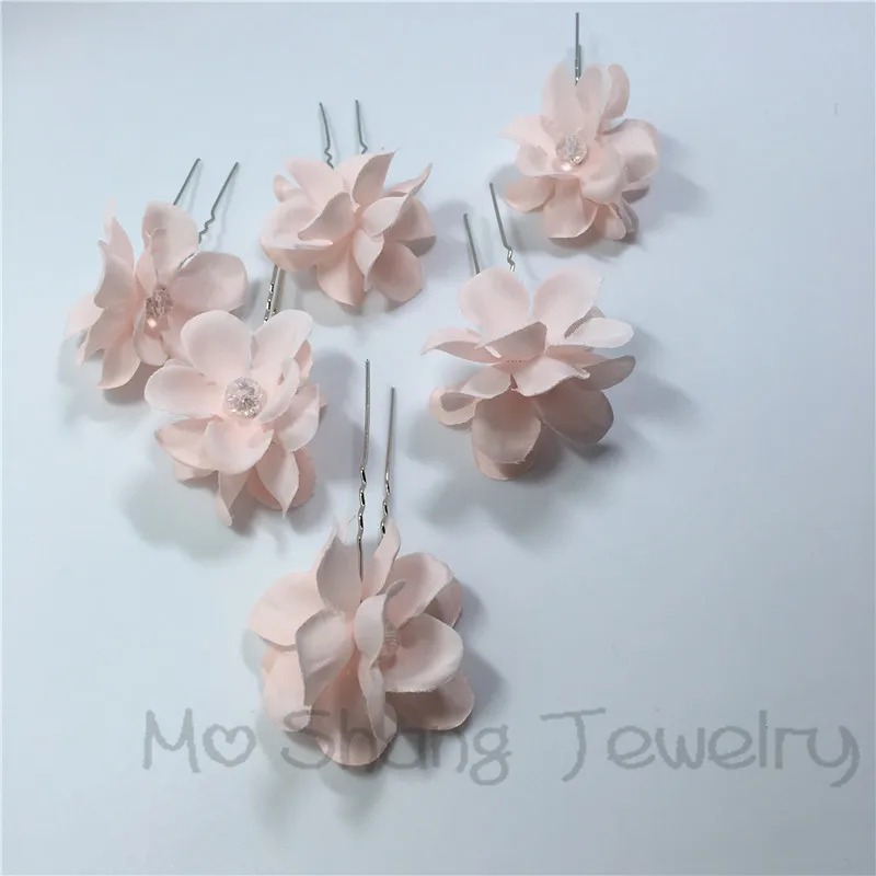 Заколки для волос 6 шт. модные u-образные прозрачные розовые с цветами женщин