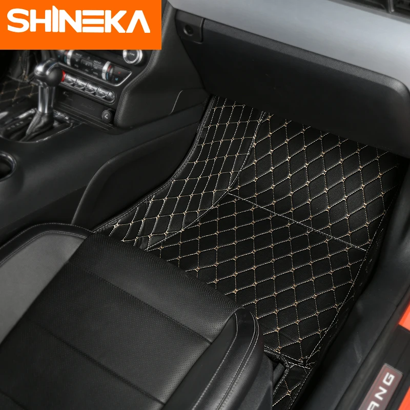 Напольные коврики SHINEKA для Ford Mustang 2015 2017 кожаный коврик ног противогрязные