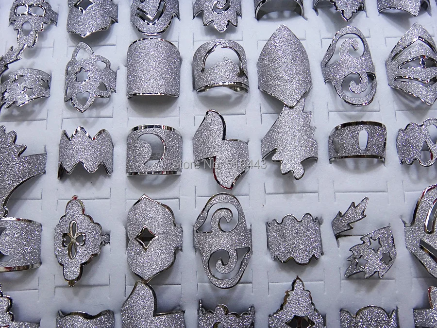 30 шт. большие скидки разные стильные регулируемые Серебряные Матовые Модные