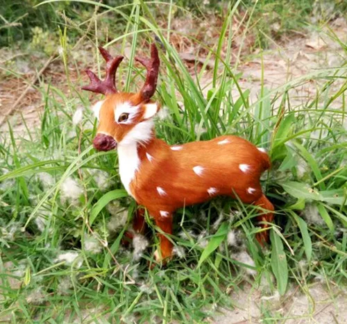 Искусственное животное 13x12 см Сика олень жесткая модель полиэтилен и натуральные