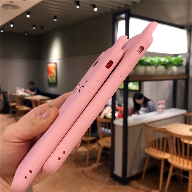 Розовый бородой Кошка мягкий силиконовый чехол для iPhone X 8 7 6 S плюс 5 5S SE Samsung galaxy S3 S4