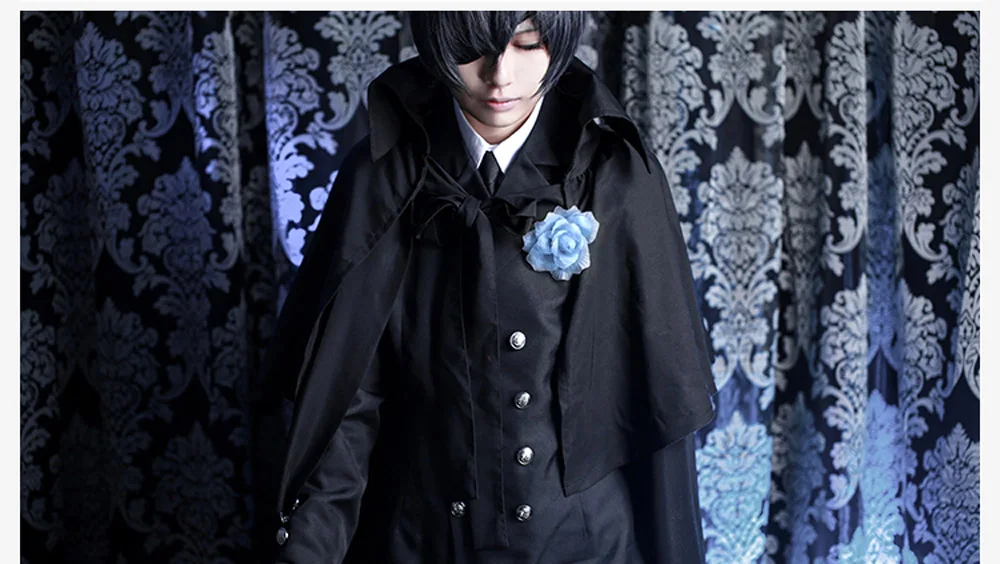 VEVEFHUANG Ciel Phantomhive Cos Хэллоуин вечерние японский смокинг аниме платье мужские и женские сапоги для косплея Темный Дворецкий Косплей Kuroshitsuji Костюм