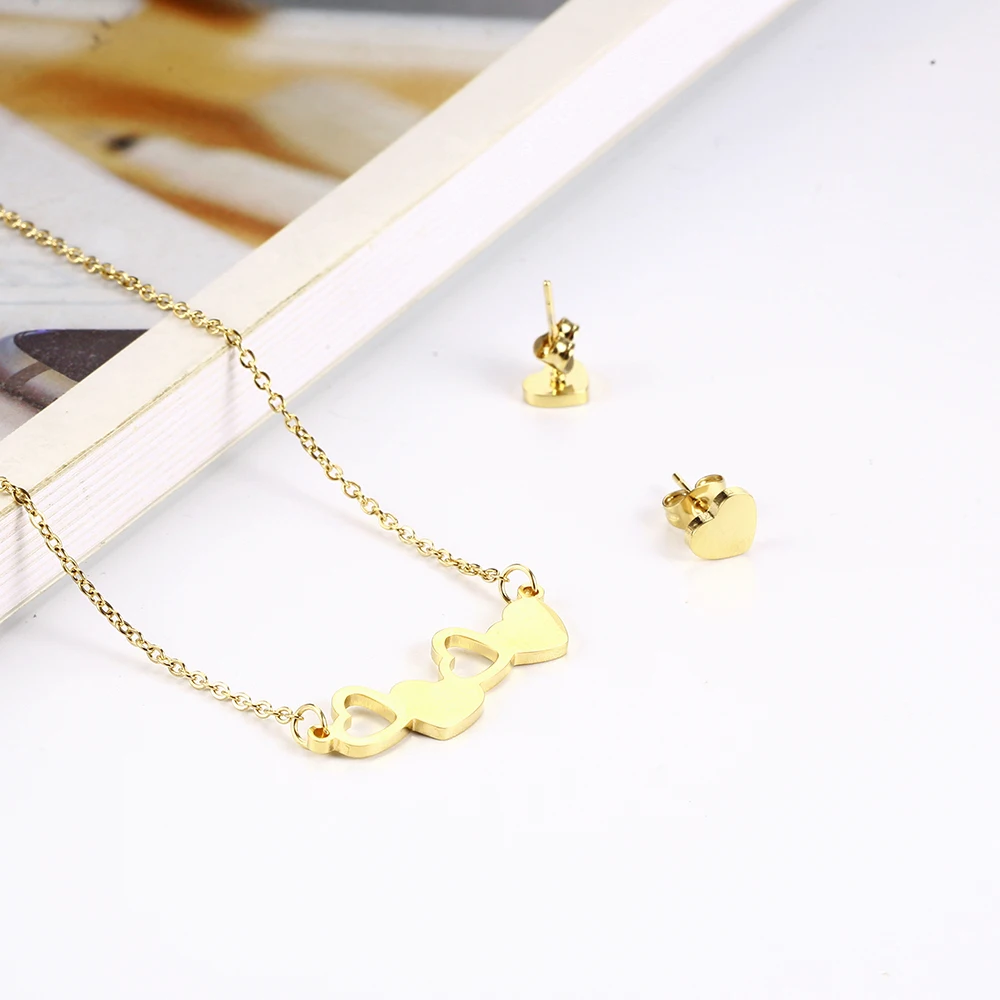 Женские Ювелирные изделия из нержавеющей стали OUFEI набор ожерелья и сережек для