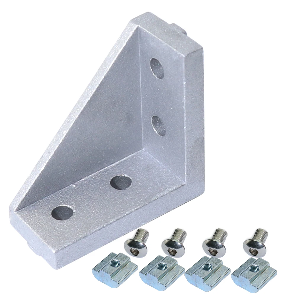 

4/10 Sets 20x40mm Corner Bracket Right Angle 20Series Aluminum Brackets with Screws Nuts for Extrusion Profile with Slot 6mm