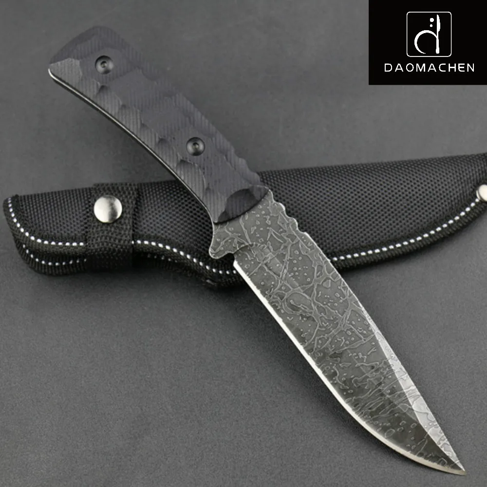 2017 DAOMACHEN Forging Fixed Blade Knife Hunting Stone Washing Black Camping Tactical Tool Free Shipping | Инструменты