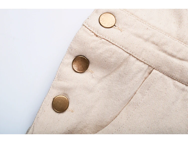 Autumn Design 2018 Casual Women Jumpsuit Beige Cotton Romper Overalls Full Length Trouser Letters Embroidery Perppy Style Loose | Женская