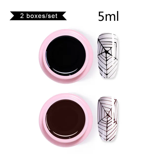 Set 6 Ur Sugar 7 мл Лак для ногтей с металлическим пауком эластичный гель для рисования для ногтей с шелковым пауком впитывающийся УФ-гель покрытые лаком ногти DIY - Цвет: Set 6