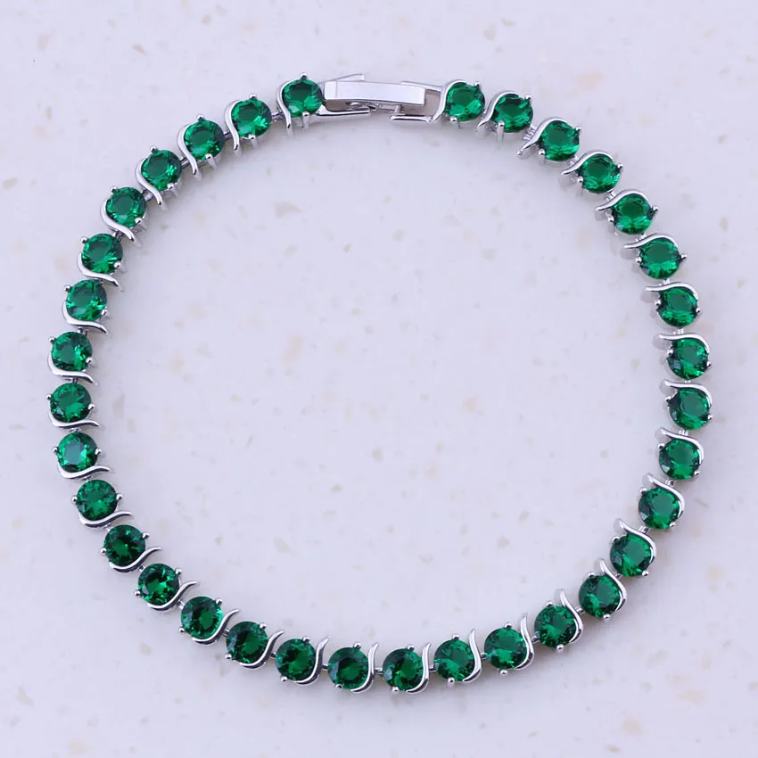 Женские браслеты с изумрудами сверкающие зеленые имитацией изумруда