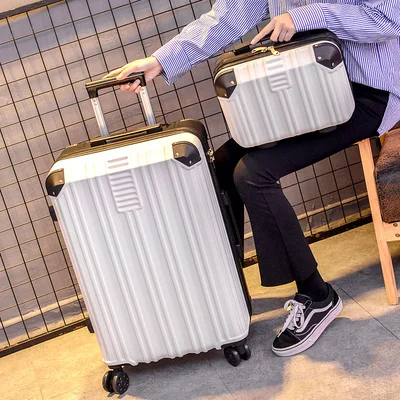 luggage and handbag Женский чехол для путешествий 2" 24" дюймов, сумка для багажа с косметическим чехлом, чехол на колесиках - Цвет: luggage and handbag