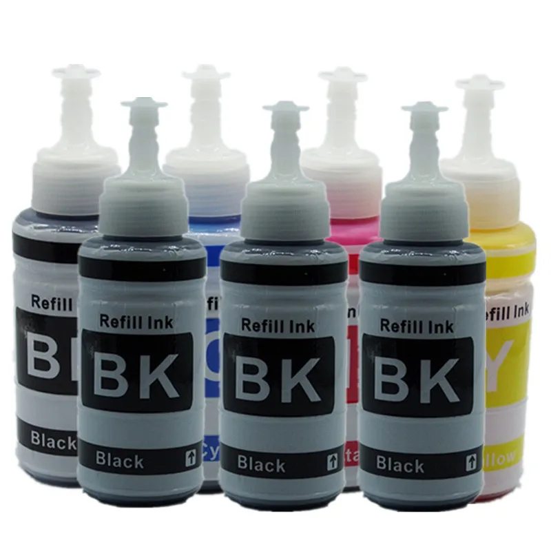 1 Set 3BK 4 x 70ML Краситель струйный на основе не OEM заправка чернил комплект 70 мл наборы для Epson L800 L801 картридж для печати No. T6731/2/3/4/5/6 - Цвет: 1 Set 3BK 4 x 70ML