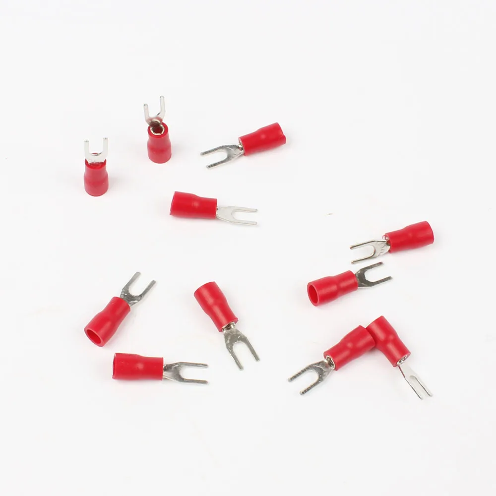 SV1.25-3 Red Вильчатый Терминала Провода Соединительный Кабель Изолированных Клемм