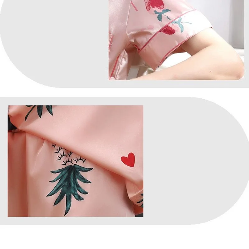 Smmoloa ночная рубашка 2019 Летняя женская шелковая пижама комплекты Пижама с