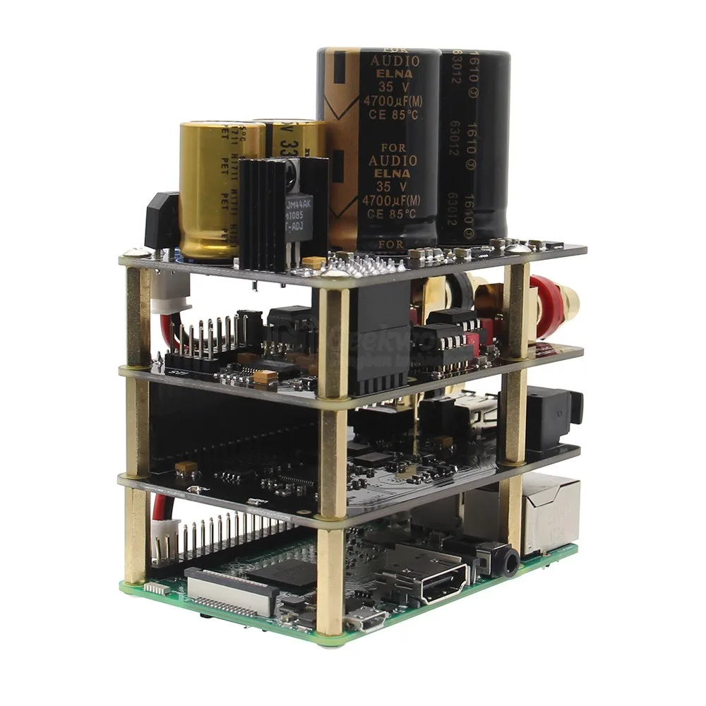 Raspberry Pi Kit X10 Hifi аудио комплект-B X10 ЦАП Плата расширения+ X10-PWR блок питания+ X10-I2S плата для Raspberry Pi 3 B