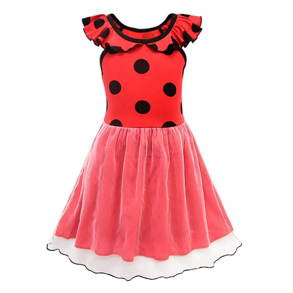 Clothing 01 Девушки костюм божьей коровки летнее платье дети косплей мультфильм одежда красный горошек Купальник ребенок леди жук Комбинезон Маска и парик для Сумки Необычные - Цвет: Clothing 01