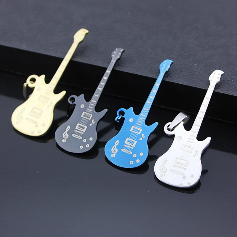 Ожерелье с подвеской в виде гитары из нержавеющей стали|women jewelry|necklace stainless steelcharm