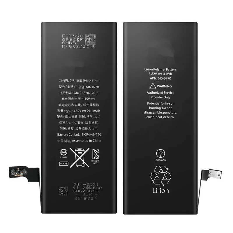 Новая батарея для iPhone 6 Plus 5 дюймов 2915 мАч реальная емкость запасная iphone 6plus с