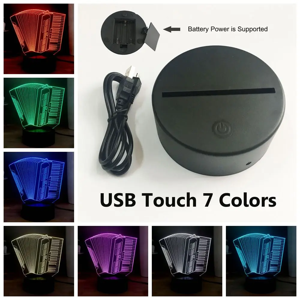 Touch One 7 Color Новинка аккордеон светодиодный ночник USB переключатель сенсорный Многоцветный 3D настольная лампа Удаленная детская игрушка подарок на день рождения для девочек - Испускаемый цвет: Touch One 7 Color