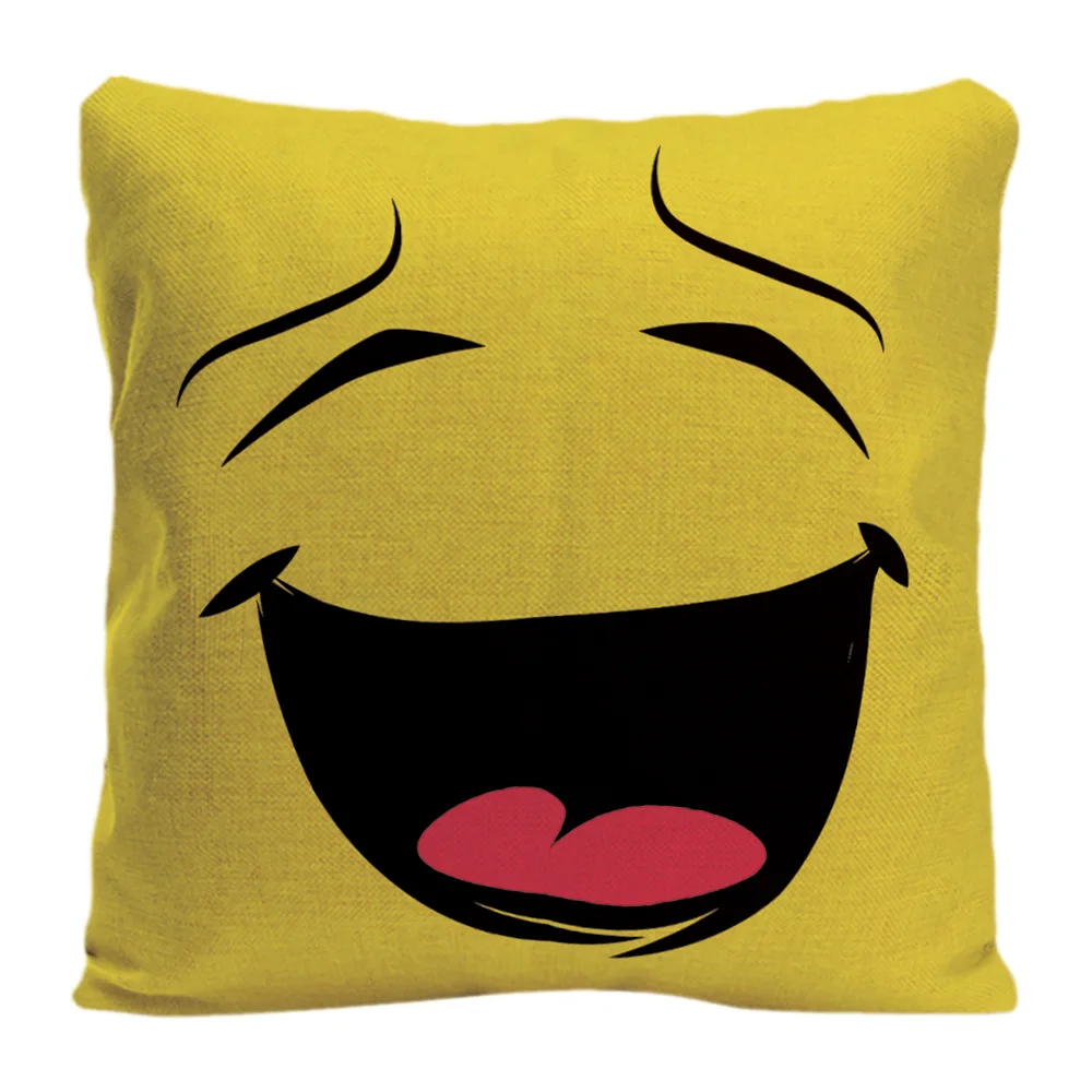 Happy Yellow Smiley Face Throw Подушка Свадебная декоративная наволочка индивидуальный подарок для автомобиля диванная подушка для сидения