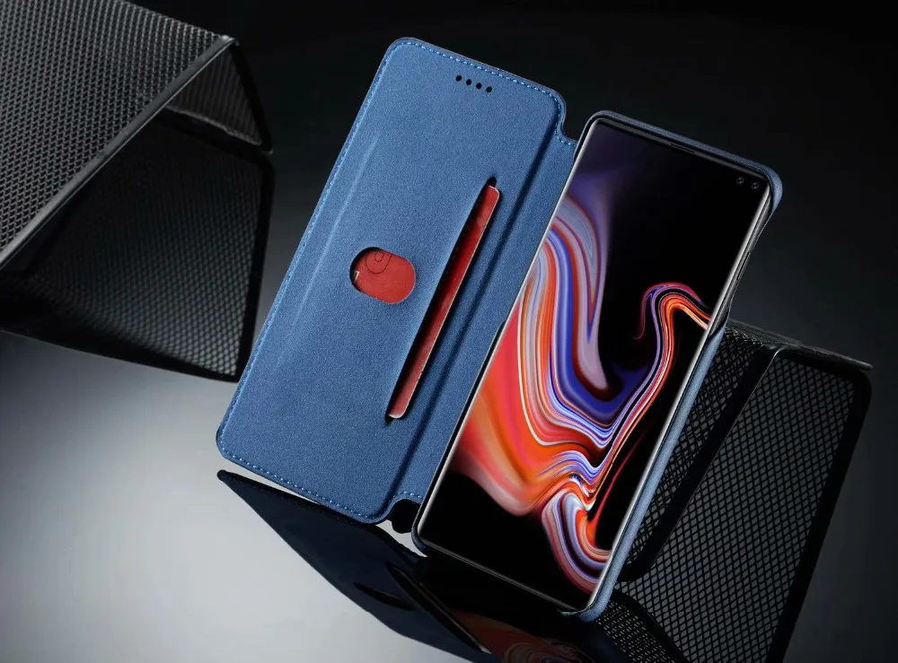 Роскошный кожаный чехол-книжка для samsung Galaxy s10, 9, 8, 7 plus, противоударный чехол-подставка для samsung Note 8, 9, чехол