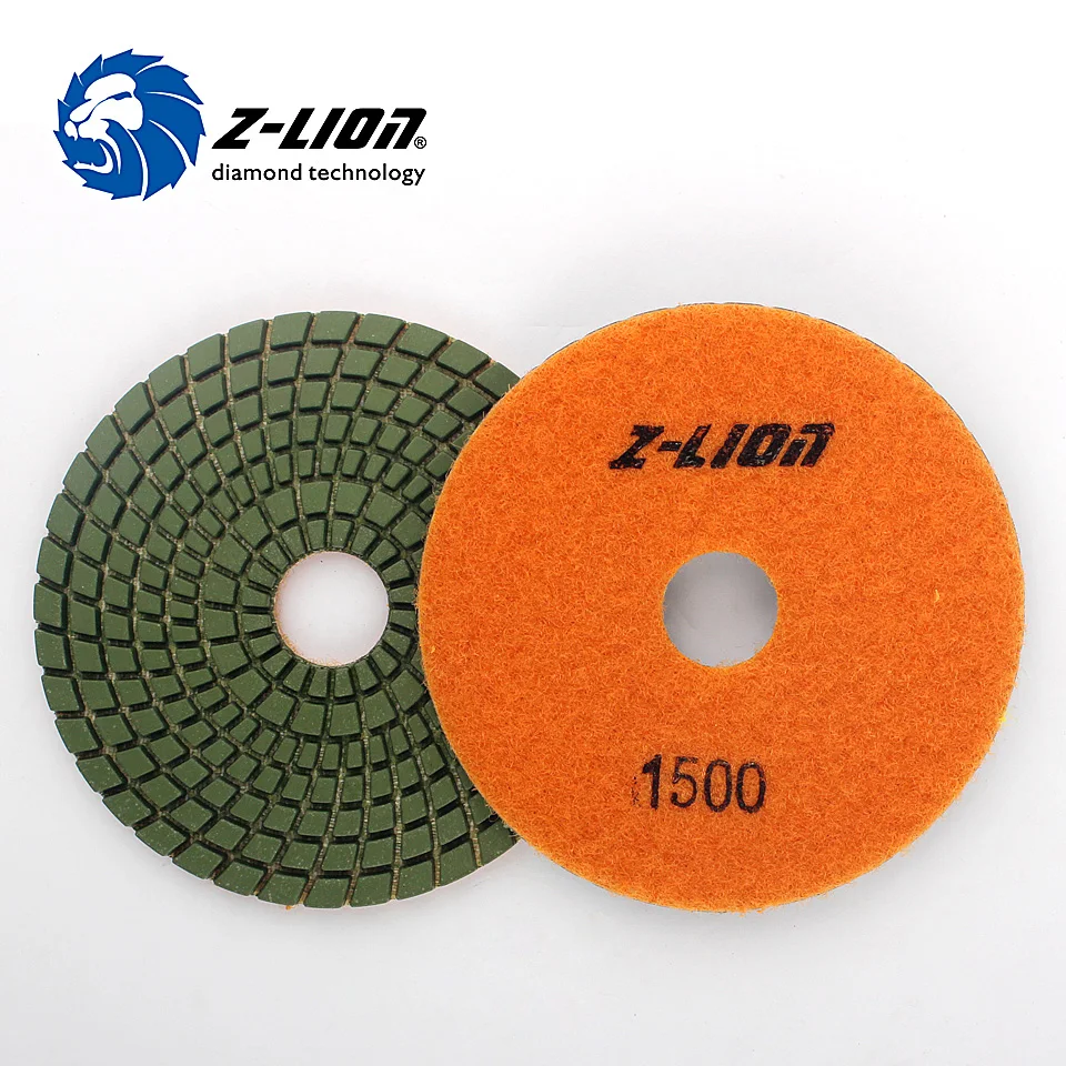 Z-Lion 2Pcs 4 Inch Diamond Polishing Pad Flexible Wet Water Grinding Marble Stone 100mm Abrasive Granite Disc | Инструменты