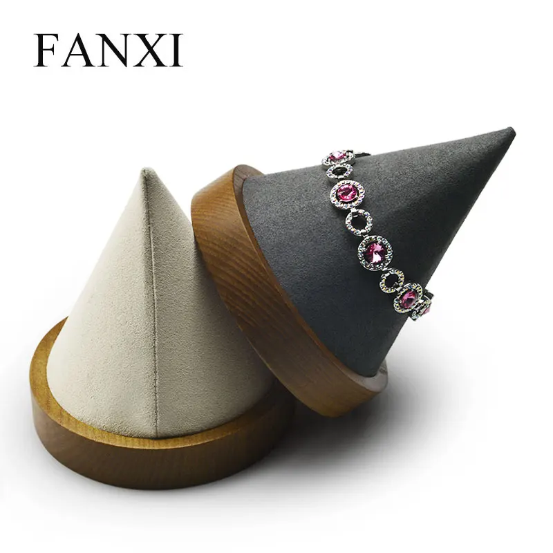 Подставка для браслета FANXI из цельного дерева витрина с круглым основанием