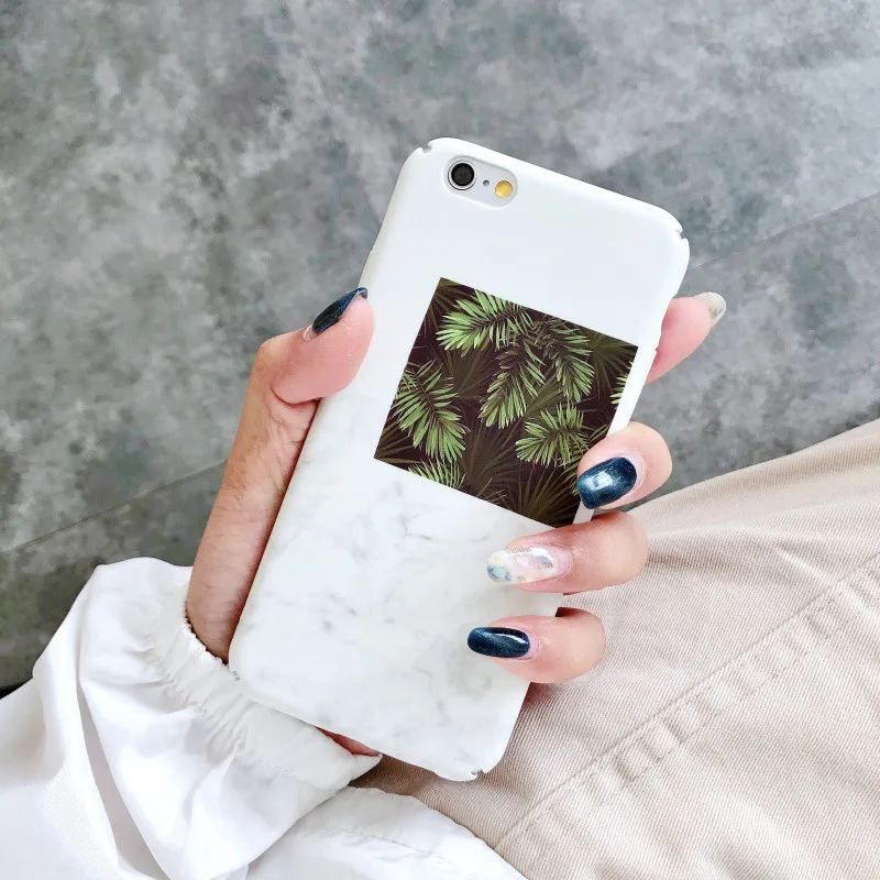 Модные тропические чехлы с зелеными листьями для iphone 7 пластиковые прозрачные