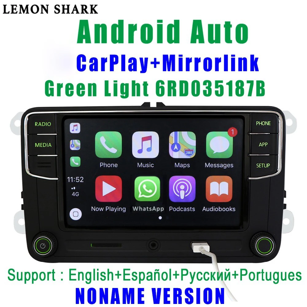 RCD330G Carplay RCD330 плюс зеленый светильник автомобиль MIB радио 6RD 035 187B Noname Android авто для VW Skoda Octavia Fabia Superb Yeti