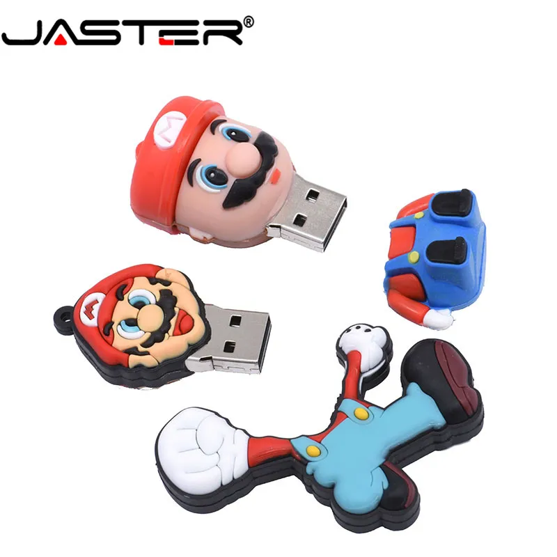 JASTER Super Mario USB флэш-накопитель Флешка в форме героя мультика Флешка 4 ГБ/8 ГБ/16 ГБ/32 ГБ/64 ГБ USB 2,0 карта памяти u диск модные подарки