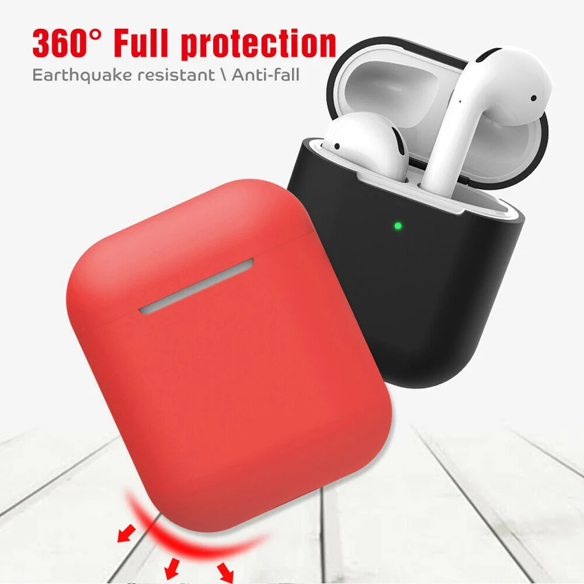 Лучшее для Apple AirPods 2 Беспроводное зарядное устройство защитный силиконовый чехол