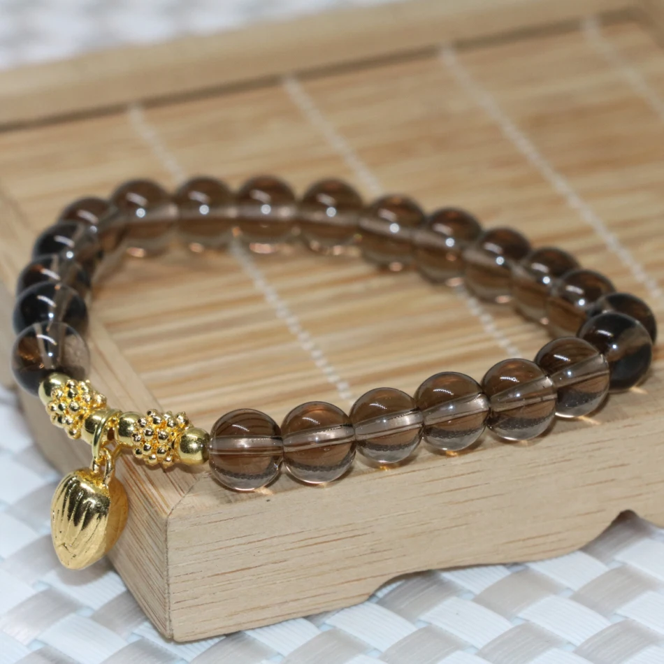 Горячая Распродажа Позолоченный Кулон 8 мм серый Гальванизированный кристалл