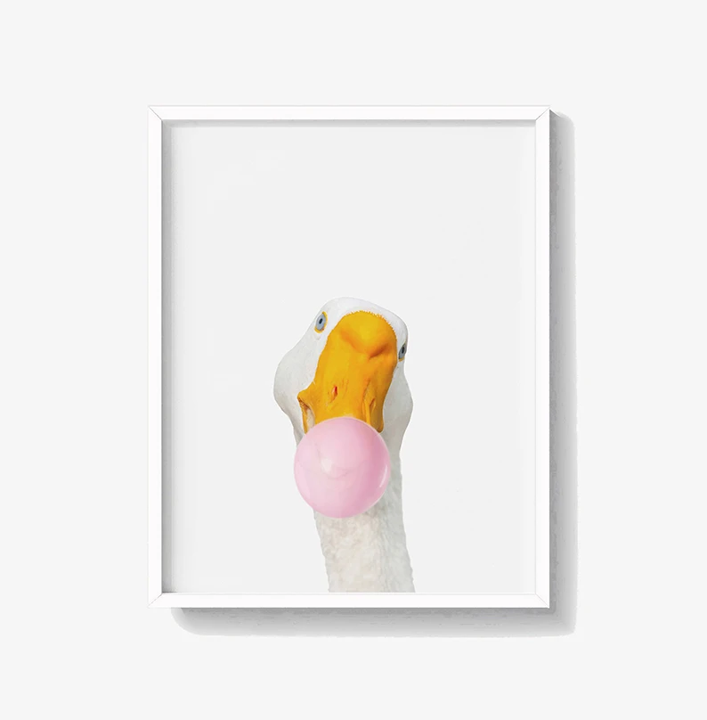 Современная Настенная картина в скандинавском стиле с гусиной и пузырьковой